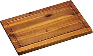 KESPER | Deska do krojenia z rowkiem na sok, materiał: drewno akacjowe, wymiary: 32 x 21 x 1,5 cm, kolor: brązowy, naturalny | 28180