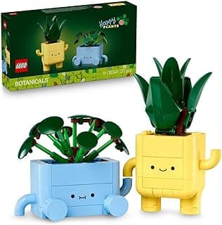 LEGO Botanicals Wesołe roślinki, dracena i pilea w doniczkach, zabawka konstrukcyjna dla dziecka, pomysł na prezent dla 9-latki, dla dziewczynki i chłopca, dekoracje do pokoju dziecięcego 10349